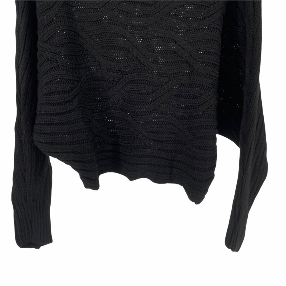 Fame Istanbul black cropped boatneck chunky knit relaxed dolman sweater one size - Picture 5 of 12
